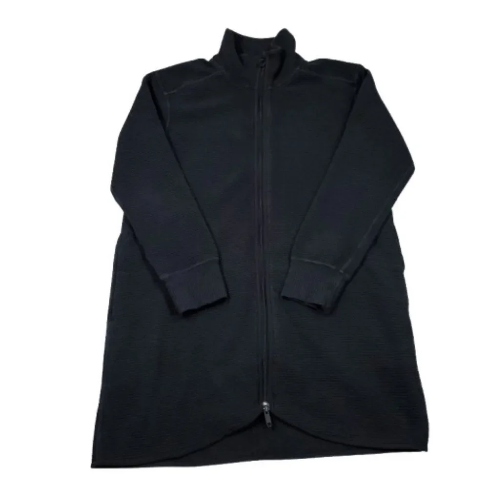 READ Lululemon On Repeat Jacket Women's Size 10 Black Full Zip Longline Slim Fit